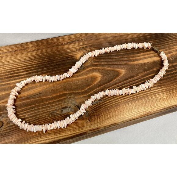 Puka Sea Shell Necklace Surfer Style Beach Hawaiian Light Pink Unisex 18.25” - Picture 5 of 7